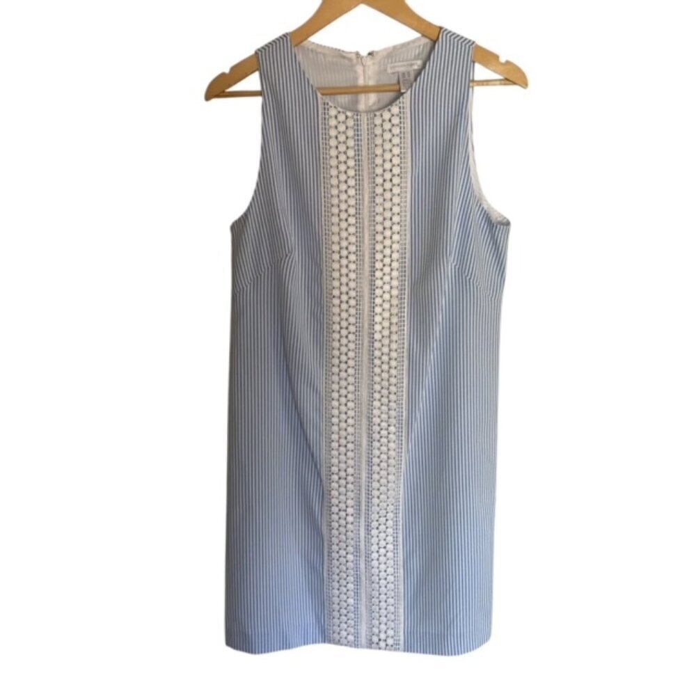 London Times Sleeveless Seersucker Dress 10